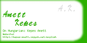 anett kepes business card